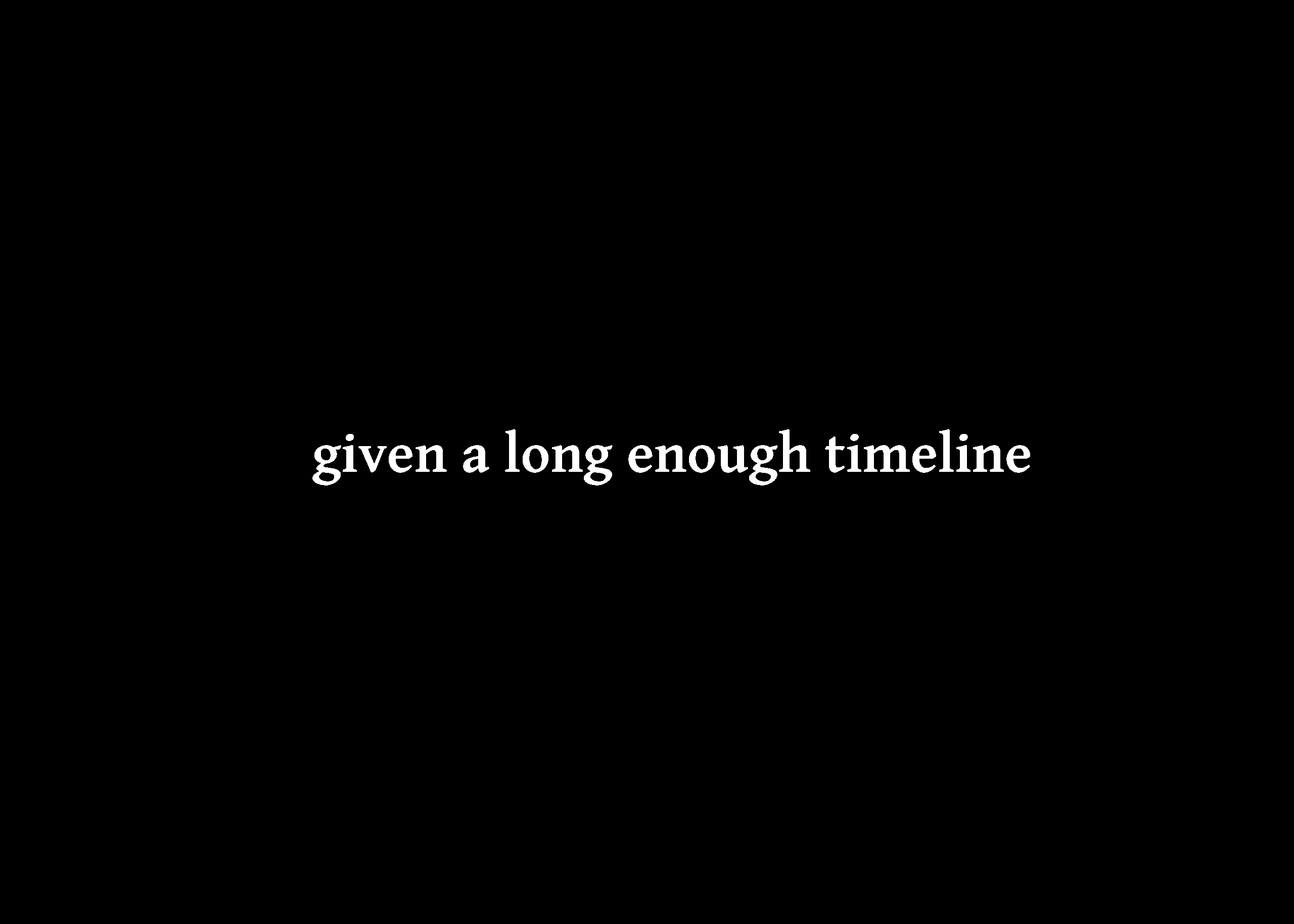 sign saying "given a long enough timeline"